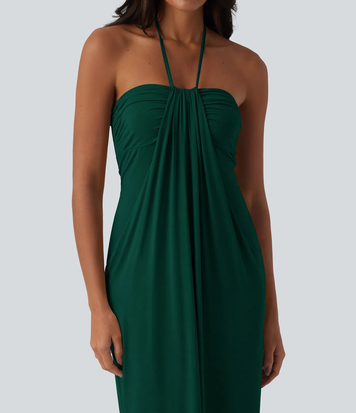 VESTIDO LARGO CON ESCOTE HALTER
