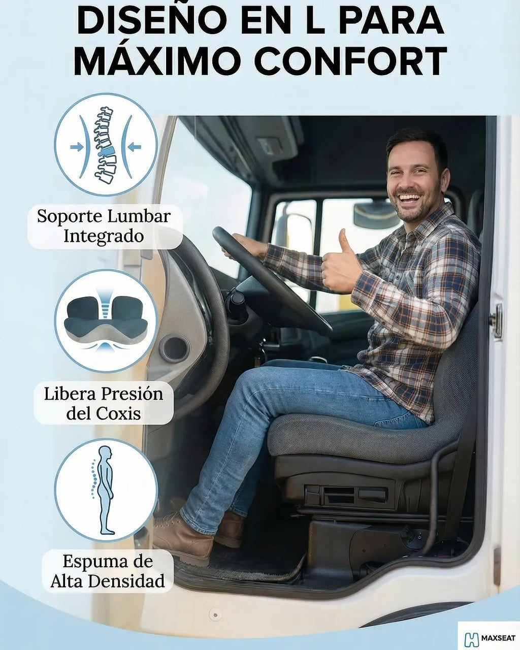 COJIN ORTOPÉDICO - SOPORT LUMBAR Y COMODIDAD TODO EL DÍA 🔥