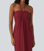 VESTIDO LARGO CON ESCOTE HALTER