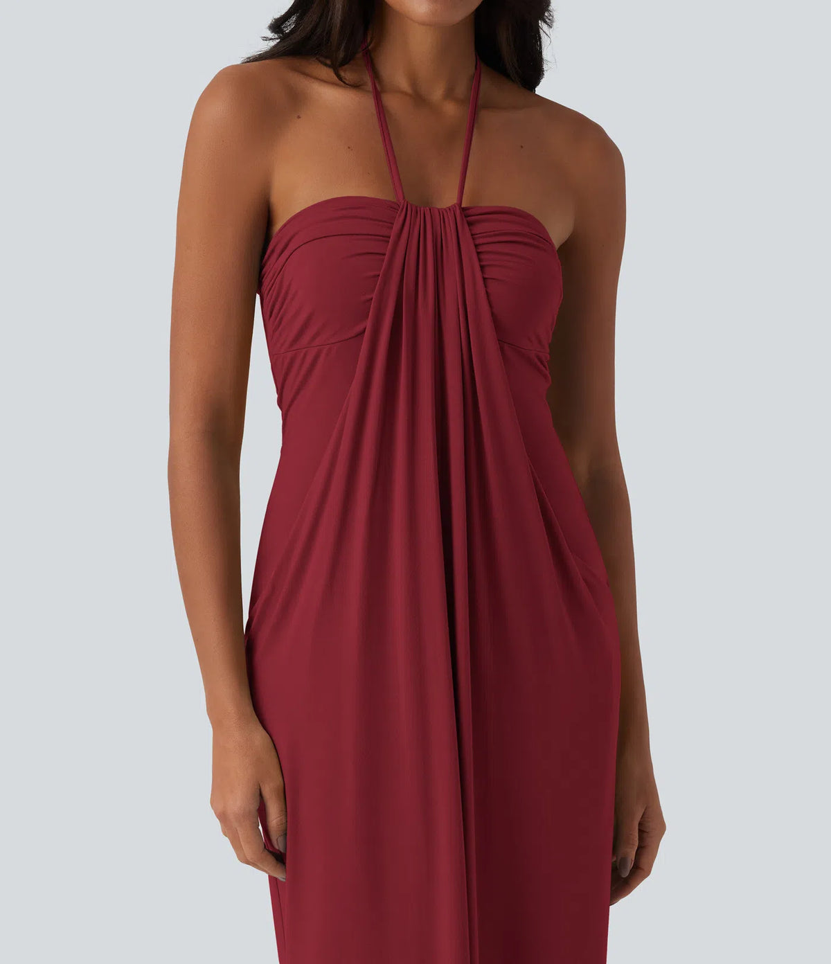 VESTIDO LARGO CON ESCOTE HALTER