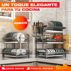 Escurridor de Platos de 3 Niveles – Estante Grande