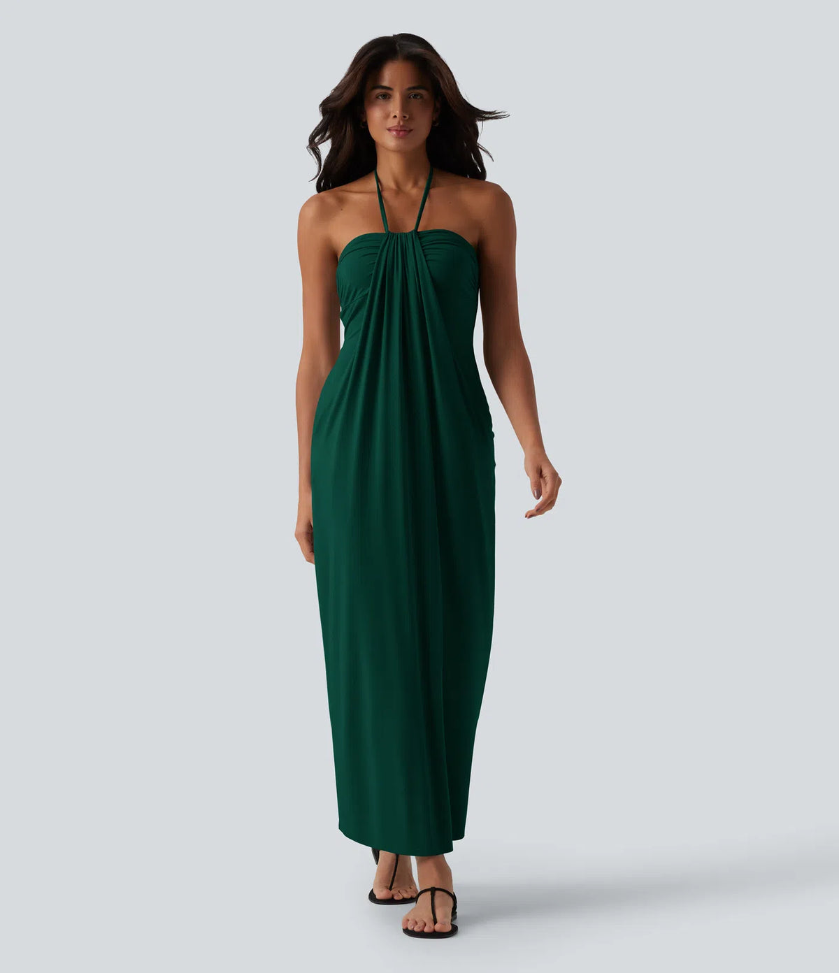VESTIDO LARGO CON ESCOTE HALTER