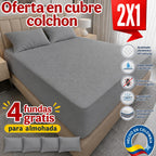 OFERTA EN CUBRE COLCHON PAGUE 1 LLEVE 2 + 4 FUNDAS DE ALMOHADA GRATIS