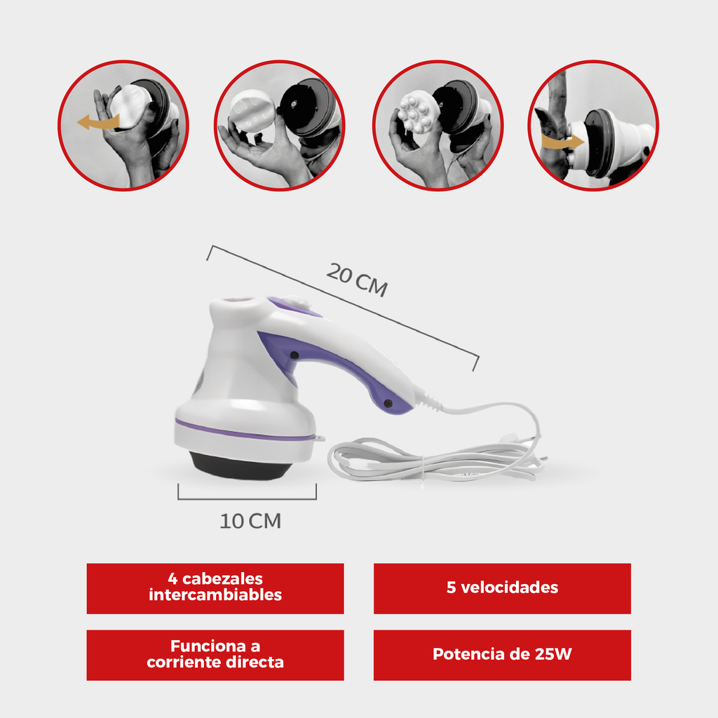 Masajeador Anticelulitis 4 en 1 + Crema Anticelulitis de Regalo